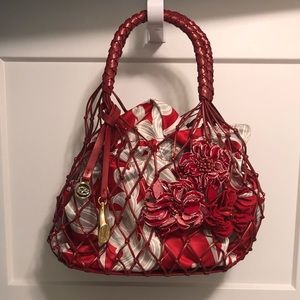 Floral Francesco Biasia red handbag